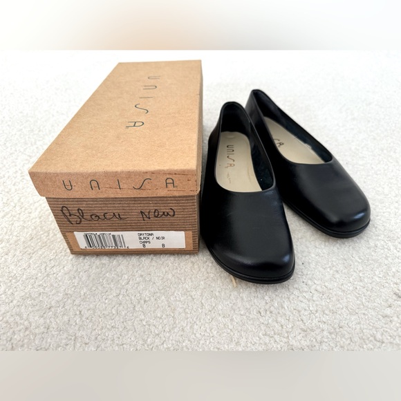 Unisa black leather ballet flats shoes - size 8 - Picture 4 of 4